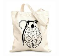 AILOONG Cabane réutilisable anatomie de l'esprit de la grenade cérébrale créative tissu épais de 12 oz Slogan personnalisable 25x30cm Petit