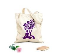 AILOONG Cabane réutilisable Arbre de Bouddha, Fleur de Yoga, Méditation, Relaxation, OM Zen tissu épais de 340g/m² Slogan personnalisable