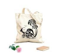 AILOONG Cabane réutilisable Arbre de Noël style Palm Beach au coucher du soleil tissu épais de 12 oz Slogan personnalisable 35x40cm Grand