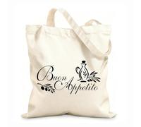 AILOONG Cabane réutilisable Buon Appetito Bon appétit Cuisine Restaurant m tissu épais de 12 oz Slogan personnalisable 25x30cm Petit