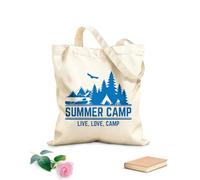 AILOONG Cabane réutilisable Camp d'été Vivre l'amour Mots Montagne Naturelle tissu épais de 340g/m² Slogan personnalisable