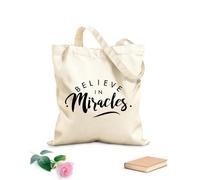 AILOONG Cabane réutilisable Citation inspirante : Croire aux miracles - Idées pour la maison tissu épais de 12 oz Slogan personnalisable 31x36cm Moyen