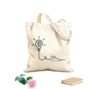 AILOONG Cabane réutilisable Idées de citations motivantes qui font bouger la terre, ampoule ig tissu épais de 12 oz Slogan personnalisable 31x36cm Moyen