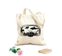 AILOONG Cabane réutilisable Masque de plongée sous-marine Marine River Predator tissu épais de 12 oz Slogan personnalisable 25x30cm Petit