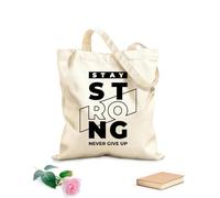 AILOONG Cabane réutilisable N'abandonnez jamais, restez fort : mots de motivation tissu épais de 12 oz Slogan personnalisable 35x40cm Grand