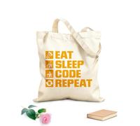 AILOONG Cabane réutilisable phrase manger dormir code répéter travail de bureau g tissu épais de 340g/m² Slogan personnalisable