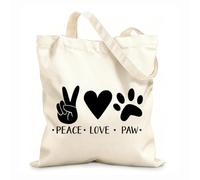 AILOONG Cabane réutilisable Poignets de cœur et de paix tissu épais de 12 oz Slogan personnalisable 25x30cm Petit