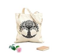 AILOONG Cabane réutilisable tissu épais de 12 oz Arbre de vie sacré celtique, symbole ethnique Slogan personnalisable 35x40cm Grand