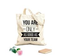 AILOONG Cabane réutilisable tissu épais de 12 oz Citation sur l'espace de bureau, le travail d'équipe et les expressions Slogan personnalisable 35x40cm Grand