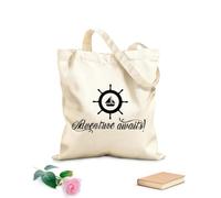 AILOONG Cabane réutilisable tissu épais de 12 oz L'aventure du bateau à roue vous attend dans un style nautique maritime Slogan personnalisable 25x30cm Petit