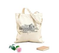 AILOONG Cabane réutilisable tissu épais de 12 oz Mots de motivation pour réussir au bureau, leadership d'entreprise Slogan personnalisable 35x40cm Grand