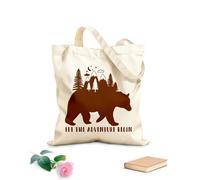 AILOONG Cabane réutilisable tissu épais de 340g/m² Paroles inspirantes de l'ours Que l'aventure commence en forêt Slogan personnalisable