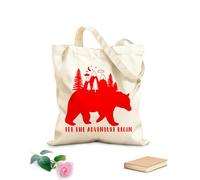 AILOONG Cabane réutilisable tissu épais de 340g/m² Paroles inspirantes de l'ours Que l'aventure commence en forêt Slogan personnalisable