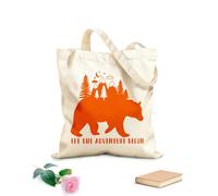 AILOONG Cabane réutilisable tissu épais de 340g/m² Paroles inspirantes de l'ours Que l'aventure commence en forêt Slogan personnalisable