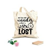 AILOONG Cabane réutilisable Tous ceux qui errent perdus n'inspirent pas la boussole de la phrase tissu épais de 12 oz Slogan personnalisable 25x30cm Petit