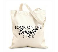 AILOONG Cabane réutilisable Voyez le bon côté des choses : des mots d’inspiration tissu épais de 12 oz Slogan personnalisable 25x30cm Petit