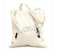 AILOONG Cabanes imprimés haute définition Astronaute et bulle en forme de cœur, fille d'astronaute, style Banksy, rue tissu épais de 12 oz Réutilisable 31x36cm Moyen