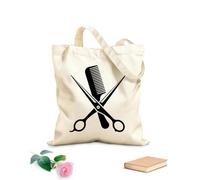 AILOONG Cabanes imprimés haute définition Coiffeur, salon de coiffure, ciseaux, peigne tissu épais de 12 oz Réutilisable 25x30cm Petit