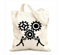 AILOONG Cabanes imprimés haute définition Gears Teamwork Help Men Job Office tissu épais de 12 oz Réutilisable 25x30cm Petit