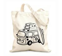 AILOONG Cabanes imprimés haute définition Hippie Bus Amour Paix Voyage Voiture Bonheur tissu épais de 12 oz Réutilisable 25x30cm Petit