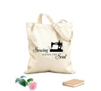 AILOONG Cabanes imprimés haute définition Machine à coudre, couture, réparation, citation sur l'âme, magasin de tissus, atelier de couture tissu épais de 12 oz Réutilisable 25x30cm Petit