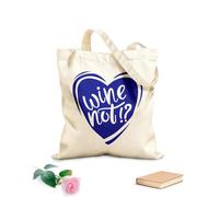 AILOONG Cabanes imprimés haute définition Mots Vin Pas de question Boutique de vin Symbole du cœur tissu épais de 340g/m² Réutilisable