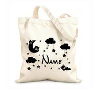 AILOONG Cabanes imprimés haute définition tissu épais de 12 oz Ours mignon avec la lune - Lune et étoiles pour enfants Réutilisable 25x30cm Petit