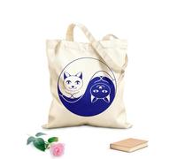 AILOONG Cabanes imprimés haute définition Yin Yang Chat drôle Dao Taoïsme Zen tissu épais de 340g/m² Réutilisable