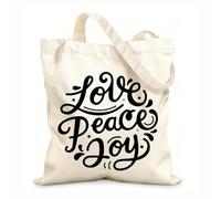 AILOONG Cabanes réutilisables paix amour joie lettrage typographie tissu épais de 12 oz Pliable 25x30cm Petit