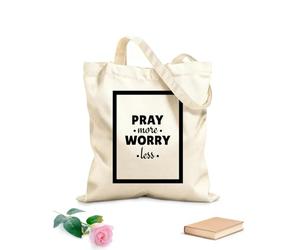 AILOONG Cabanes réutilisables Priez davantage et inquiétez-vous moins. tissu épais de 12 oz Pliable 25x30cm Petit