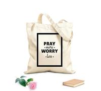 AILOONG Cabanes réutilisables Priez davantage et inquiétez-vous moins. tissu épais de 12 oz Pliable 35x40cm Grand