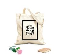 AILOONG Cabanes réutilisables « Si tu n'essaies pas, tu ne sauras jamais. » Citation inspirante et motivante tissu épais de 12 oz Pliable 35x40cm Grand