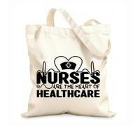 AILOONG Cabanes réutilisables typographie vintage d'infirmière tissu épais de 12 oz Pliable 31x36cm Moyen