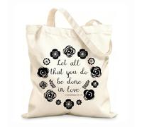 AILOONG Cabanes réutilisables Verset biblique : Que tout ce que vous faites soit fait avec amour (1 Corinthiens) tissu épais de 12 oz Pliable 35x40cm Grand