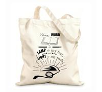 AILOONG Cabanes réutilisables Verset biblique : Ta parole est une lampe à mes pieds, une lumière sur mon sentier. Psaume 119:105 tissu épais de 12 oz Pliable 31x36cm Moyen