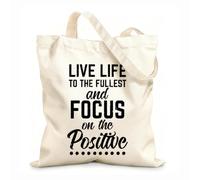 AILOONG Cabanes réutilisables Vivez pleinement votre vie et concentrez-vous sur le positif tissu épais de 12 oz Pliable 31x36cm Moyen