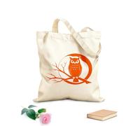 AILOONG Chouette perchée sur une branche d'arbre devant la silhouette de la pleine lune Sacs bandoulière en toile de coton tissu épais de 340g/m² Utilise comme sac à outils