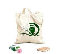 AILOONG Chouette perchée sur une branche d'arbre devant la silhouette de la pleine lune Sacs bandoulière en toile de coton tissu épais de 340g/m² Utilise comme sac à outils