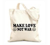 AILOONG Citation hippie sur la paix et le pacifisme Cabane en toile écrue tissu épais de 12 oz Utilise comme sac à outils 35x40cm Grand