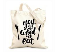 AILOONG Citation sur les couverts : Cuisine : Vous êtes ce que vous mangez Cabane en toile écrue tissu épais de 12 oz Utilise comme sac à outils 35x40cm Grand