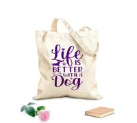 AILOONG citations drôles sur les chiens Sac en toile à fond renforcé tissu épais de 340g/m² Utilise comme sac cadeau