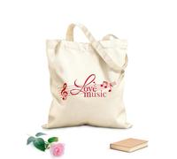 AILOONG e l'amour musicale, notes de musique, mélodie Sac de courses en toile de coton tissu épais de 340g/m² Utilise comme sac cadeau