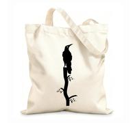 AILOONG Corbeau sur une branche style gothique Sac de courses en toile de coton tissu épais de 12 oz Utilise comme sac cadeau 25x30cm Petit