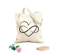 AILOONG Cœur éternel, symbole de l'infini, amour et romance Cabane en toile écrue tissu épais de 12 oz Utilise comme sac à outils 25x30cm Petit