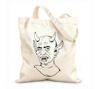AILOONG Dessin à la main du contour d'une tête de diable Sacs bandoulière en toile de coton tissu épais de 12 oz Utilise comme sac à outils 31x36cm Moyen