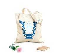 AILOONG École de musique d'instruments de musique harpe Sac de courses en toile de coton tissu épais de 340g/m² Utilise comme sac cadeau