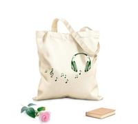 AILOONG Écouteurs Notes de musique Musical Sac de courses en toile de coton tissu épais de 340g/m² Utilise comme sac cadeau