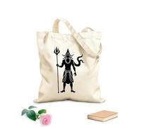 AILOONG Har Har Mahadev, l'ombre du suprême Sac en toile à fond renforcé tissu épais de 12 oz Utilise comme sac cadeau 25x30cm Petit