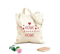 AILOONG « Home Sweet Home », inscription calligraphique, slogan, affiche, design typographique Sacs en toile à motifs personnalisables tissu épais de 340g/m² S'accorde avec les vêtements