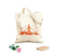 AILOONG Icône de profil de la London Eye, emblème d'un monument historique, design londonien Sacs en toile à motifs personnalisables tissu épais de 340g/m² S'accorde avec les vêtements